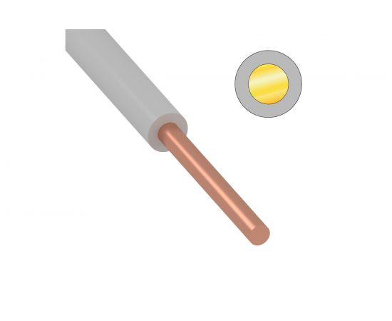 Провод ПуВ, ПВ-1 ККЗ 1 кв.мм 500 м белый ГОСТ 01-8602-1 