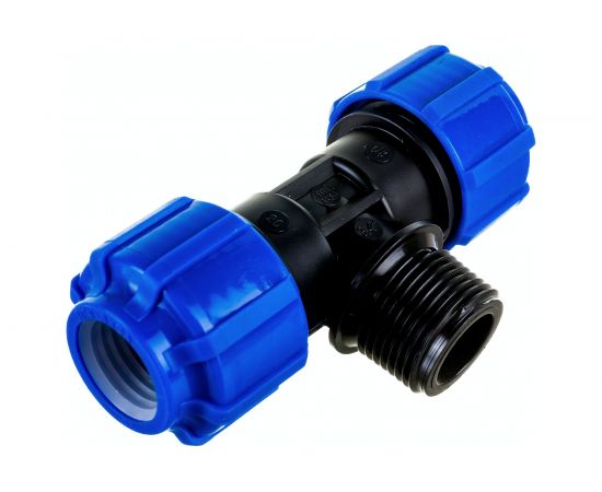 Тройник с наружной резьбой ПОЛИТЭК 20х3/4х20 51203420 