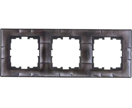 Трехместная вертикальная рамка Lezard KARINA, без вставки, чёрный бархат 707-4200-153 – изображение 2