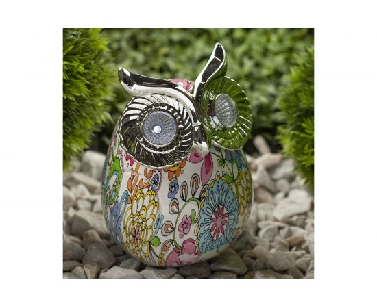 Садовый светильник на солнечной батарее ЭРА ERAFYS01-03 Сова, полистоун, 15 см Б0038496 – изображение 2