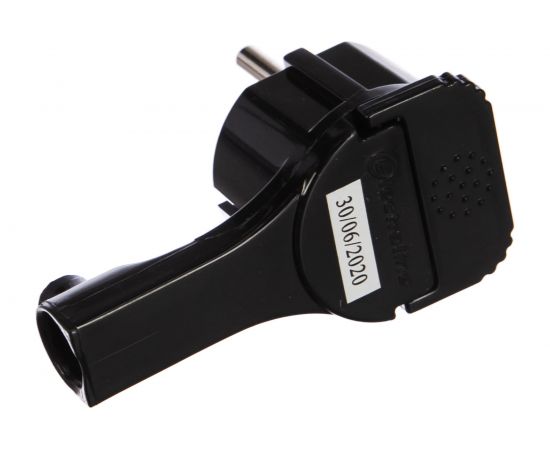 Угловая плоская вилка за шкаф с/з, 16А, черная, FLAT PLUG Electraline 55045 – изображение 2