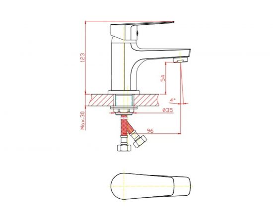 Смеситель для раковины Orange Loop графит M26-021gr – изображение 2