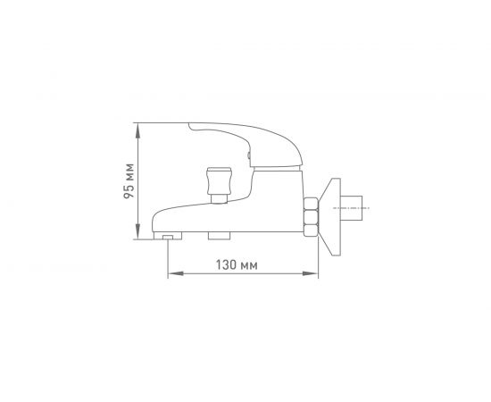 Смеситель для ванны Mix&Fix Йота одноручный, с аксессуарами, картридж 35 мм тов-114485 – изображение 2