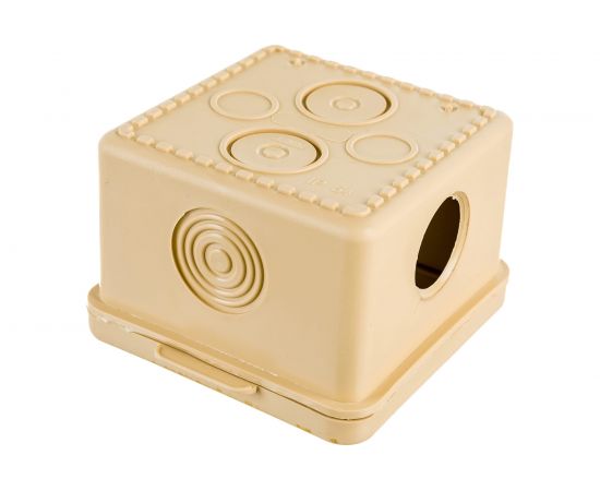 Распаячная коробка Урал ПАК для открытой проводки под светлое дерево 65*65*50мм (квадратная), 4 входа КО-81011065-045 – изображение 3