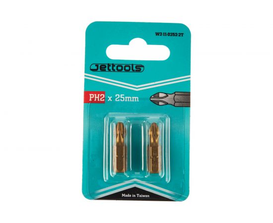 Насадка магнитная для больших нагрузок (2 шт; 25 мм; PH2; TiN) Jettools W2-11-0252-2T – изображение 3