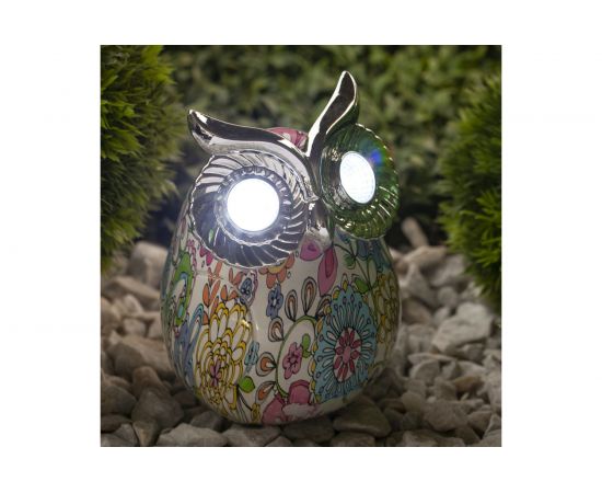 Садовый светильник на солнечной батарее ЭРА ERAFYS01-03 Сова, полистоун, 15 см Б0038496 – изображение 3