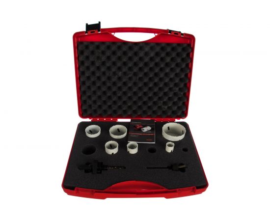 Набор коронок Bi-Metall HSSE-Co8 (6 шт; 22-68 мм; 2 адаптера) RUKO 126302 – изображение 3