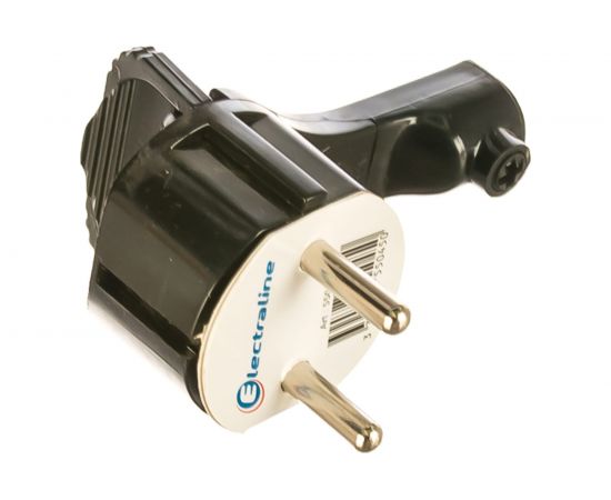 Угловая плоская вилка за шкаф с/з, 16А, черная, FLAT PLUG Electraline 55045 – изображение 3