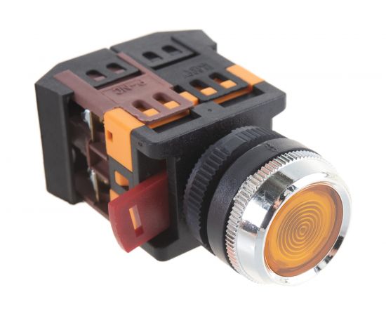 Кнопка ЭРА ABLFS22, желтый d22мм неон, 240В 1з1р 10/400/3200 Б0045655 – изображение 3