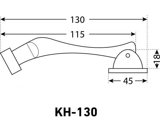 Фиксатор дверной АЛЛЮР КН-130 WW белый, козья ножка, блистер 10177 – изображение 3