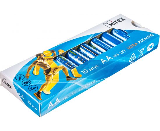 Батарея Mirex, щелочная LR6 / AA 1,5V 10 шт multipack 23702-LR6-M10 