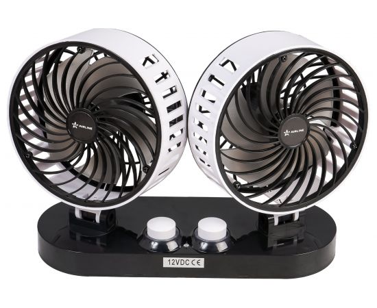 Вентилятор в салон AIRLINE двойной, 2x15 см, 12 В, раздельная регулировка, пластик ACF-12-06 