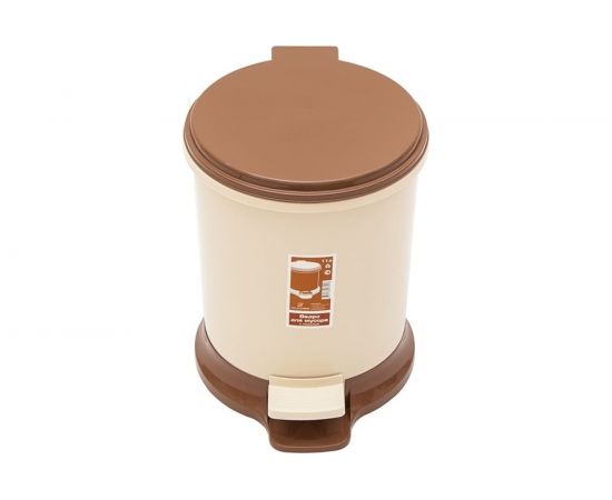 Мусорное ведро Элластик-Пласт с педалью 11 л, бежевый ЭП 944967 