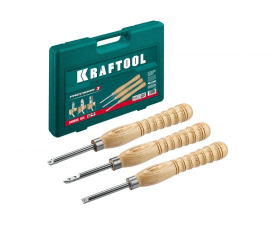 Набор ручных резцов по дереву KRAFTOOL Precision-3 3 шт 18369 