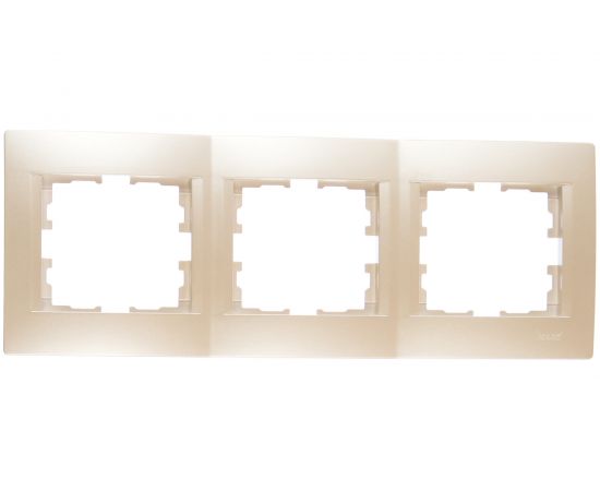 Трехместная горизонтальная рамка LEZARD KARINA б/ вст жемчужно-белый перламутр 707-3000-148 