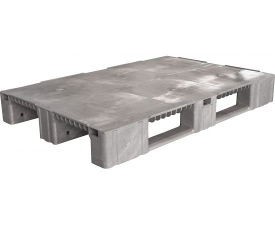 Сплошной паллет на 3-х полозьях, серый, 1200х800х150 мм ТАРА 08892 