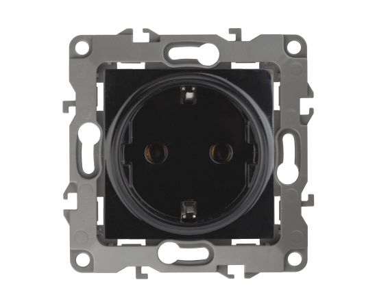 Розетка ЭРА 12-2101-06 2P E Schuko, 16A-250В, IP20, 12, чёрный Б0014680 
