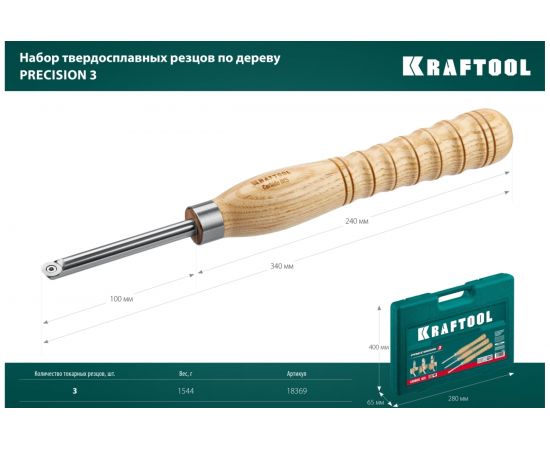 Набор ручных резцов по дереву KRAFTOOL Precision-3 3 шт 18369 – изображение 16