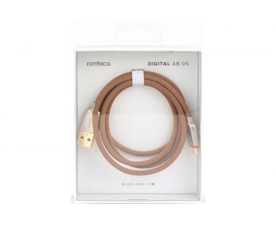 Кабель Rombica USB - micro USB, Текстиль, 1м, коричневый Digital AB-05 CB-AB05 – изображение 2
