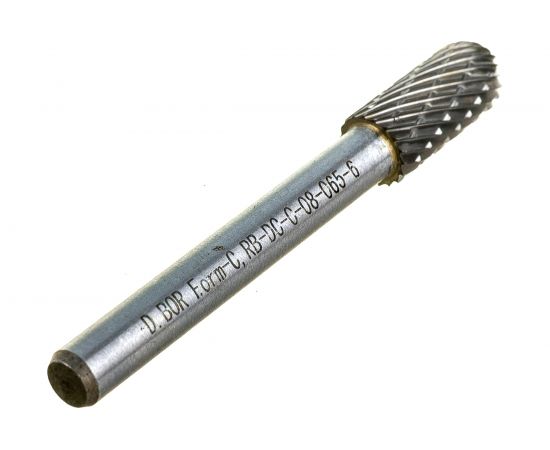 Бор-фреза форма С цилиндр со сферическим концом DC (8х20/65 мм; хвостовик 6 мм) D.BOR RB-DC-C-08-065-6 – изображение 2