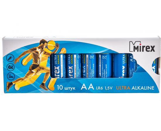 Батарея Mirex, щелочная LR6 / AA 1,5V 10 шт multipack 23702-LR6-M10 – изображение 2