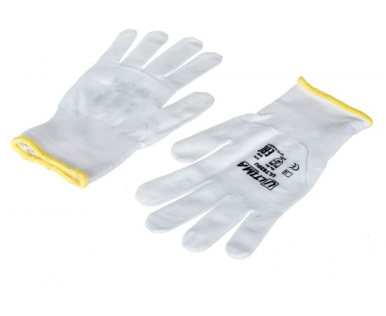 Нейлоновые перчатки без покрытия ULTIMA белые ULT620U/M – изображение 2