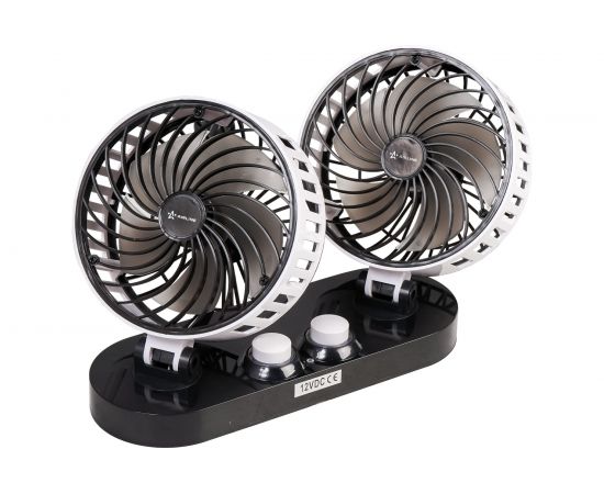 Вентилятор в салон AIRLINE двойной, 2x15 см, 12 В, раздельная регулировка, пластик ACF-12-06 – изображение 2
