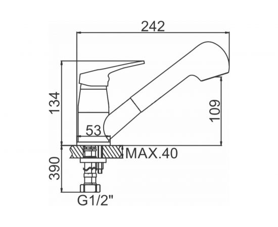 Смеситель для кухни LEDEME картридж д.35 мм с вытягивающейся лейкой L6013 65708 – изображение 2