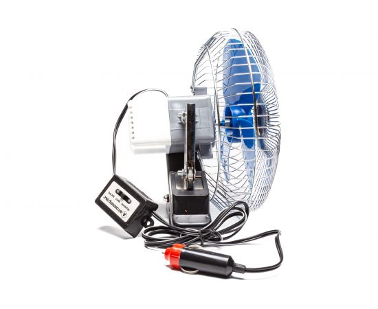 Вентилятор салонный в прикуриватель Autoimpuls, прищепка, мет. решетка 8048-12 В, 8 дюймов – изображение 3