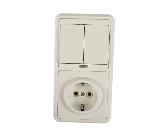 Комбинированный блок Кунцево-Электро БЭЛЛА скрытая установка выключатель с подсветкой+розетка БКВР-055 5833 