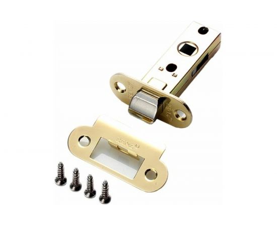 Межкомнатная защелка РЕНЦ овальная планка, латунь блестящая INL 5-45 oval B 