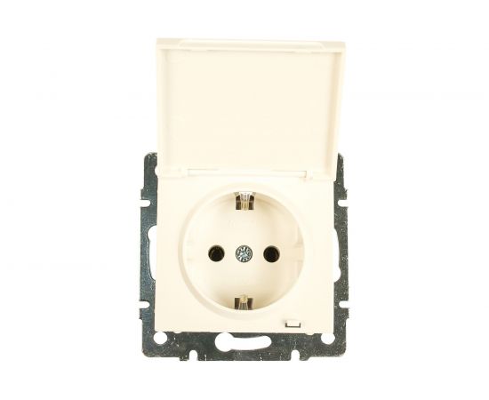 Розетка LEZARD RAIN с/ з с крышкой керамика белая 703-0288-123 