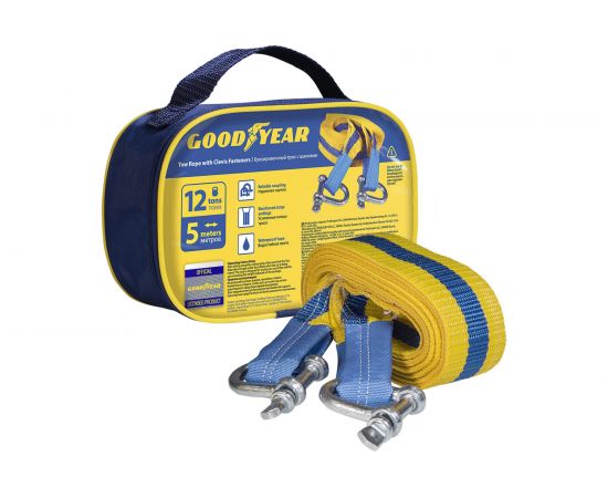 Буксировочный трос Goodyear с шаклами 12 тонн, 5 метров GY004007 