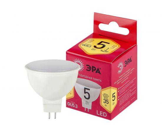 Светодиодные лампочки ЭРА ЭКО LED MR16-5W-827-GU5.3 R GU5.3 5Вт софит, теплая белая 10 шт. Б0050230 – изображение 2