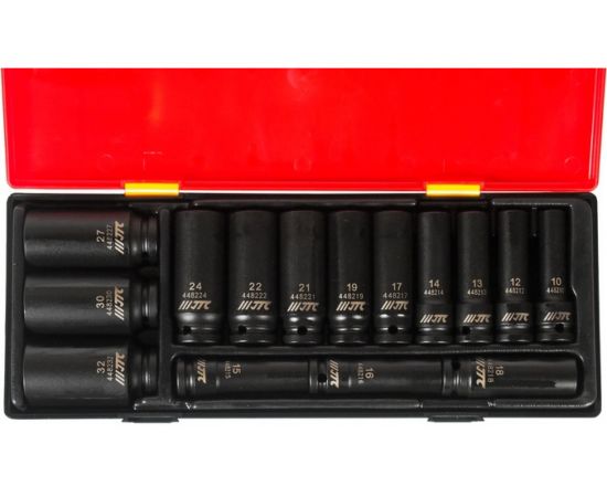 Набор ударных глубоких шестигранных торцевых головок 1/2 10-32мм 15шт JTC-K4151:7421 – изображение 2