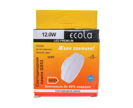 Светодиодная лампа Ecola GX53 LED Premium 12,0W Tablet 220V 4200K матовое стекло /композит/ 27x75 T5UV12ELC – изображение 3