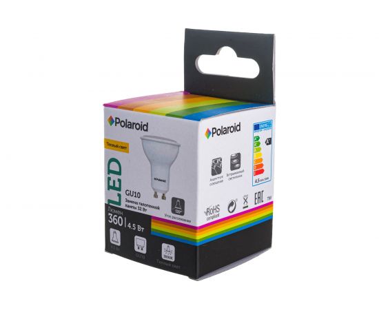 Светодиодная лампа Polaroid 220V GU10 4,5W 3000K 360lm PL-GU1043 – изображение 5