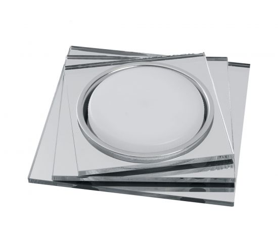 Потолочный встраиваемый светильник FERON CD5024 квадрат 20LEDх2835 SMD 4000K, 15W GX53, хром 40523 