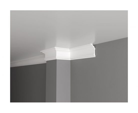 Потолочный карниз Decor-Dizayn ударопрочный влагостойкий под покраску 80Х40Х2000 мм DD502 