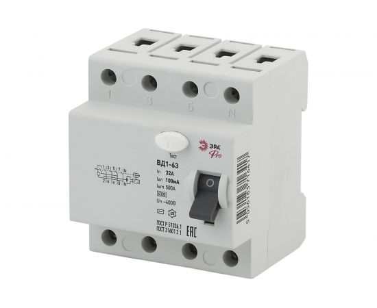 УЗО ЭРА NO-902-66 ВД1-63 3P+N 32А 100мА Б0031905 