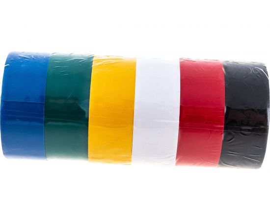 Изолента FIT IT PVC 19 мм х 0.13 мм х 3 м, 6 шт., цветная 11027 