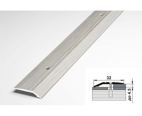 Порог разноуровневый алюминиевый (32 мм; 0.9 м; декоративный; дуб арктик) Лука УТ000002486 – изображение 2