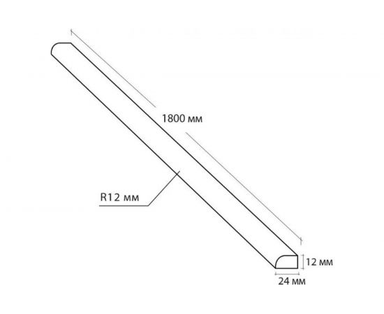 Акриловый бордюр для ванны Волшебная палочка PSH1224 1800х24х12 мм УТ000065228 – изображение 2