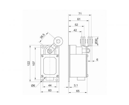 Концевой выключатель IEK ВК-300-БР-11-67У2-21, IP67, KV-1-300-1 – изображение 2