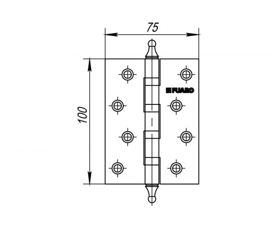 Универсальная петля Fuaro 4BB/A/BL 100x75x2,5 SB мат. золото БЛИСТЕР 30973 – изображение 2