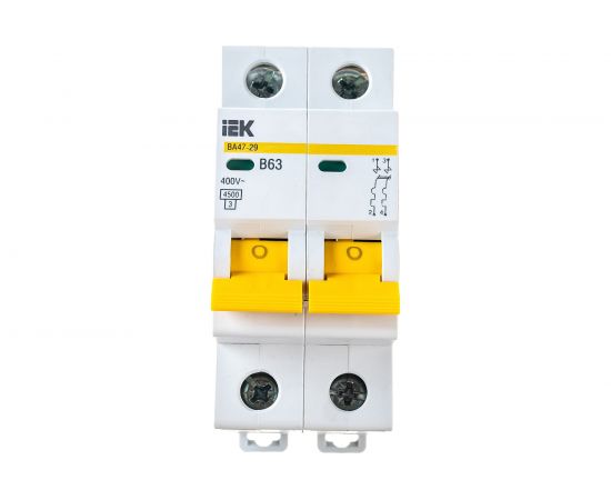 Автоматический выключатель IEK ВА47-29, 2Р, 63А, 4,5кА, х-ка В MVA20-2-063-B – изображение 3