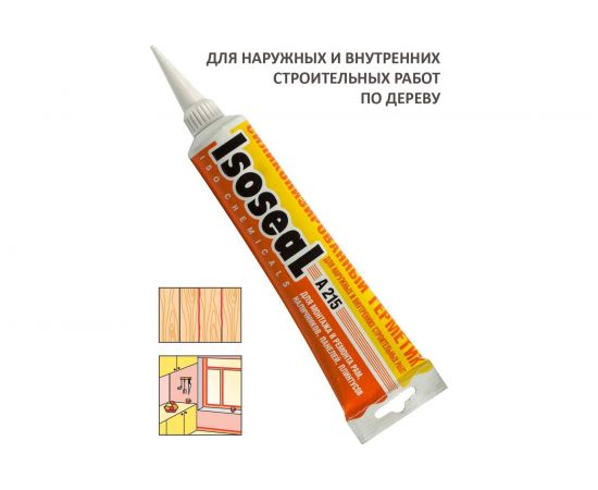 Акриловый силиконизированный герметик для дерева и паркета ISOSEAL A215, светлое дерево, 115 мл 2150308 – изображение 3