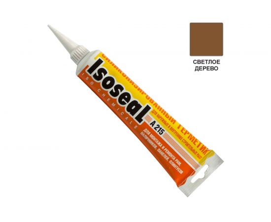 Акриловый силиконизированный герметик для дерева и паркета ISOSEAL A215, светлое дерево, 115 мл 2150308 – изображение 5