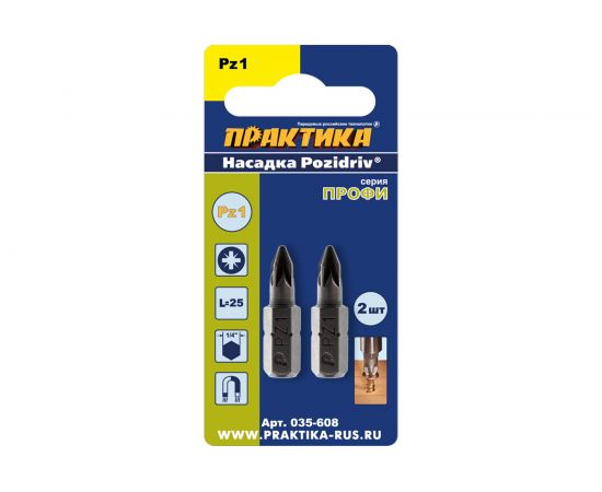 Бита PZ-1 Профи (2 шт; 25 мм) ПРАКТИКА 035-608 – изображение 7