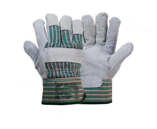 Спилковые комбинированные перчатки Fort, коровий спи��ок, арт. 0112, 10008591 